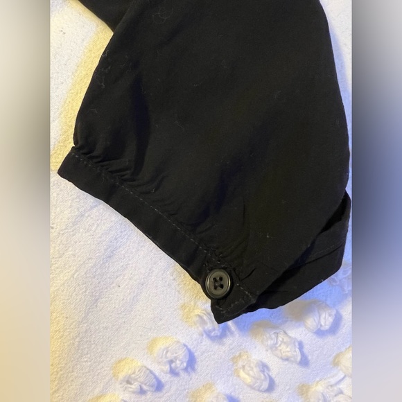 GAP Black Long Sleeve Button Down Romper with Ladder Lace Trim SIZE MEDIUM - Picture 6 of 9